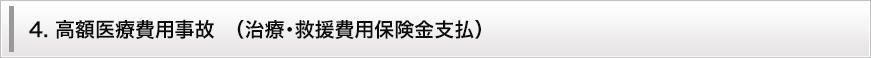４．高額医療事故ＴＯＰ５（治療・救援費用保険金支払）