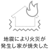 地震により火災が発生し家が焼失した