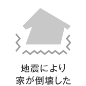 地震により家が倒壊した